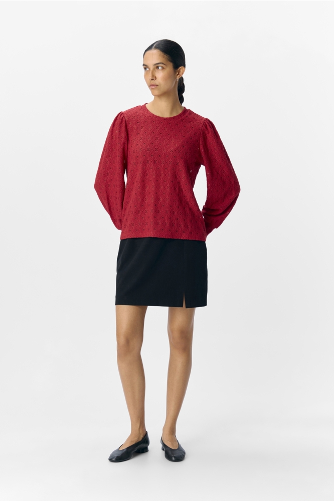 OBJLAILA L/S RE TOP NOOS 23046626 KARANDA RED
